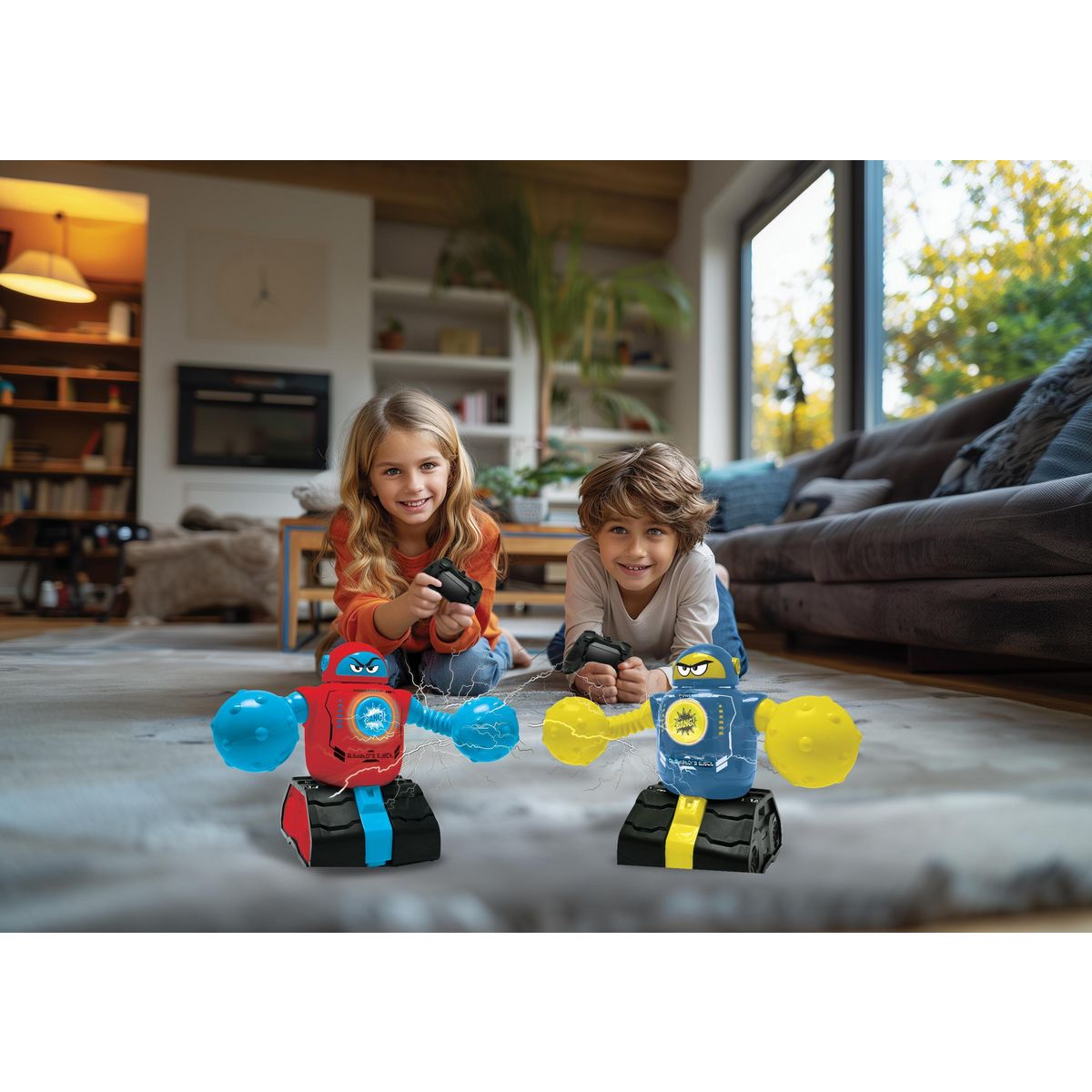 Lexibook POWERMAN® FIGHTERS – Ensemble de 2 Robots Combattants avec Figurines Éjectables, Effets de Lumière et de Son