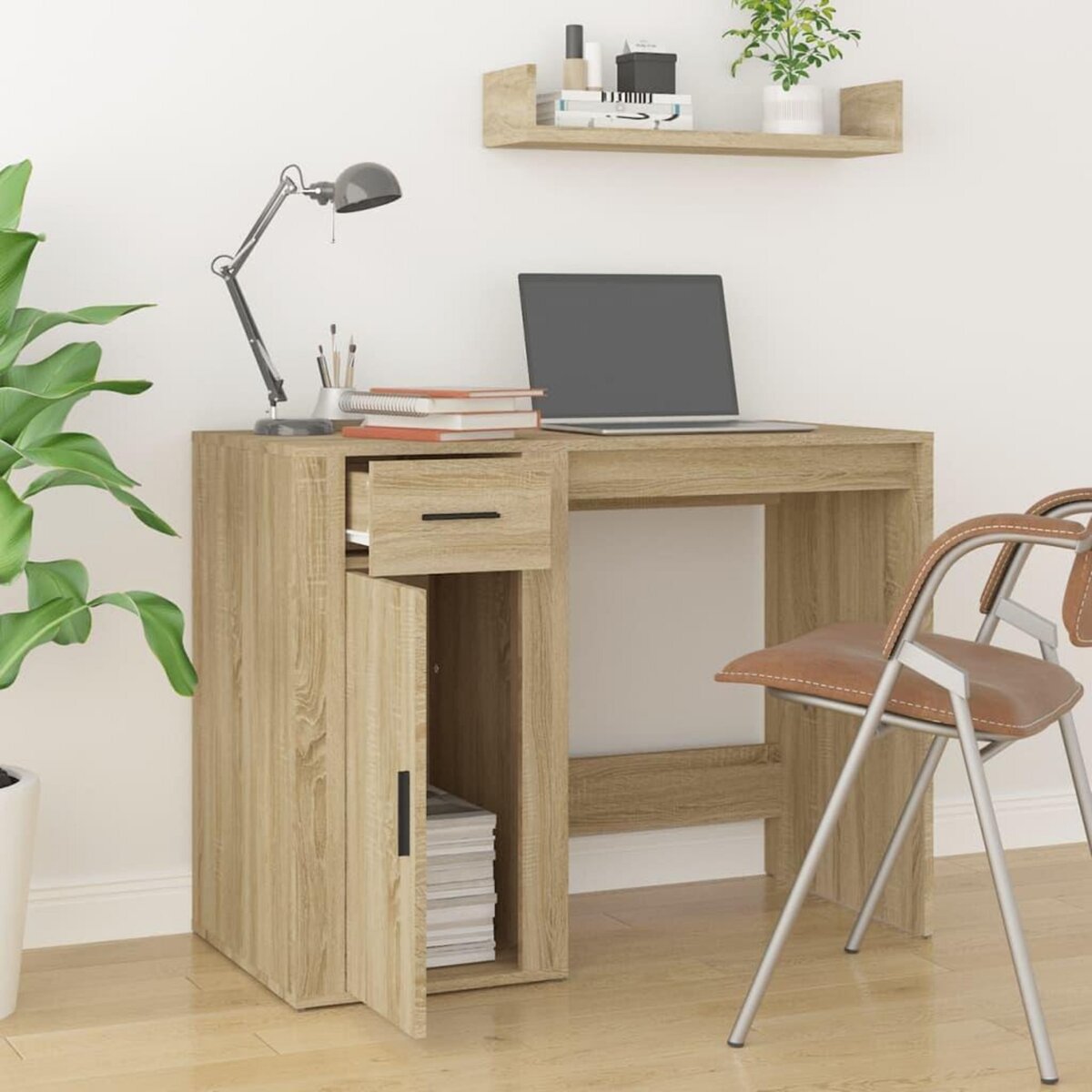 VIDAXL Bureau Chene sonoma 100x49x75 cm Bois d'ingenierie