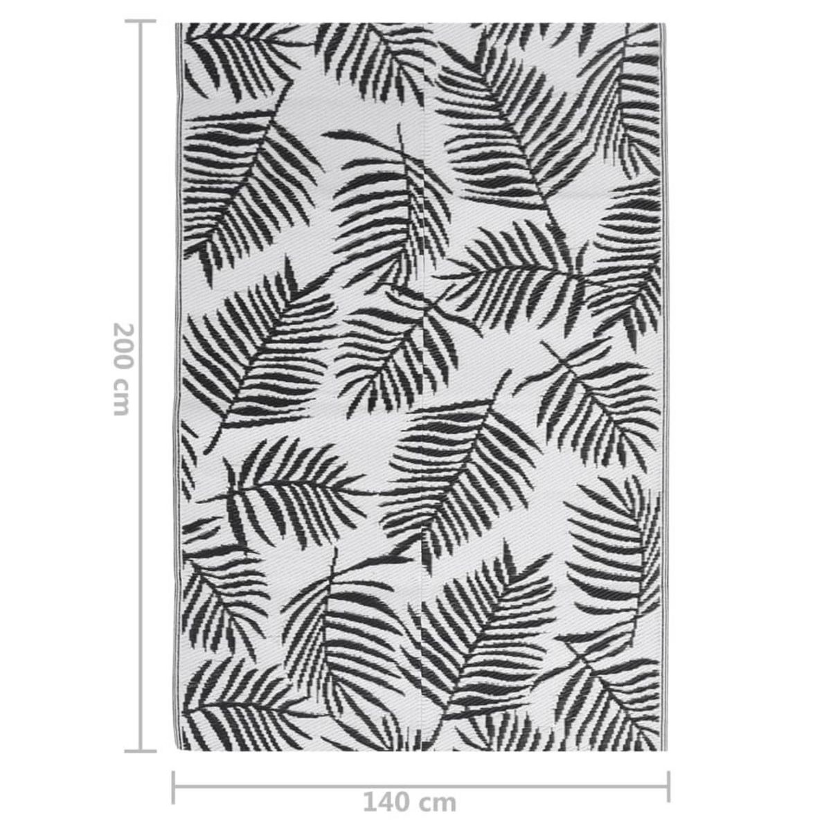 VIDAXL Tapis d'exterieur ARAKIL Noir 140x200 cm PP