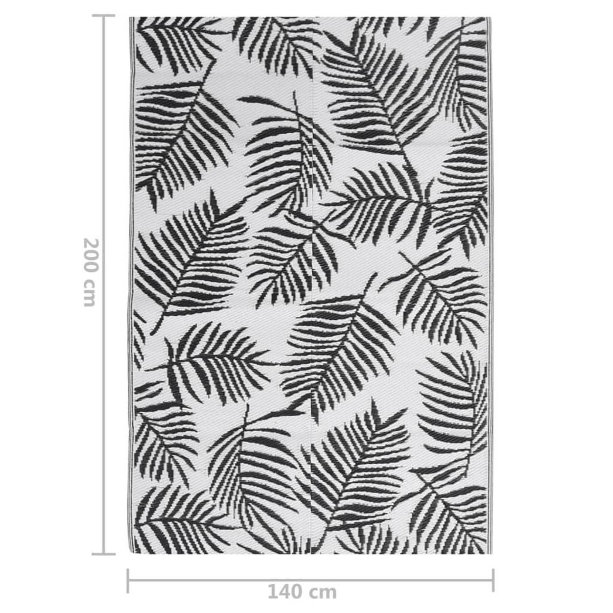 VIDAXL Tapis d'exterieur ARAKIL Noir 140x200 cm PP