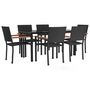 Voir la diapositive 3 : VIDAXL Ensemble a manger de jardin 7 pcs Noir Resine tressee