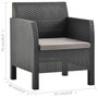 Voir la diapositive 6 : VIDAXL Salon de jardin 2 pcs avec coussin PP Rotin Anthracite