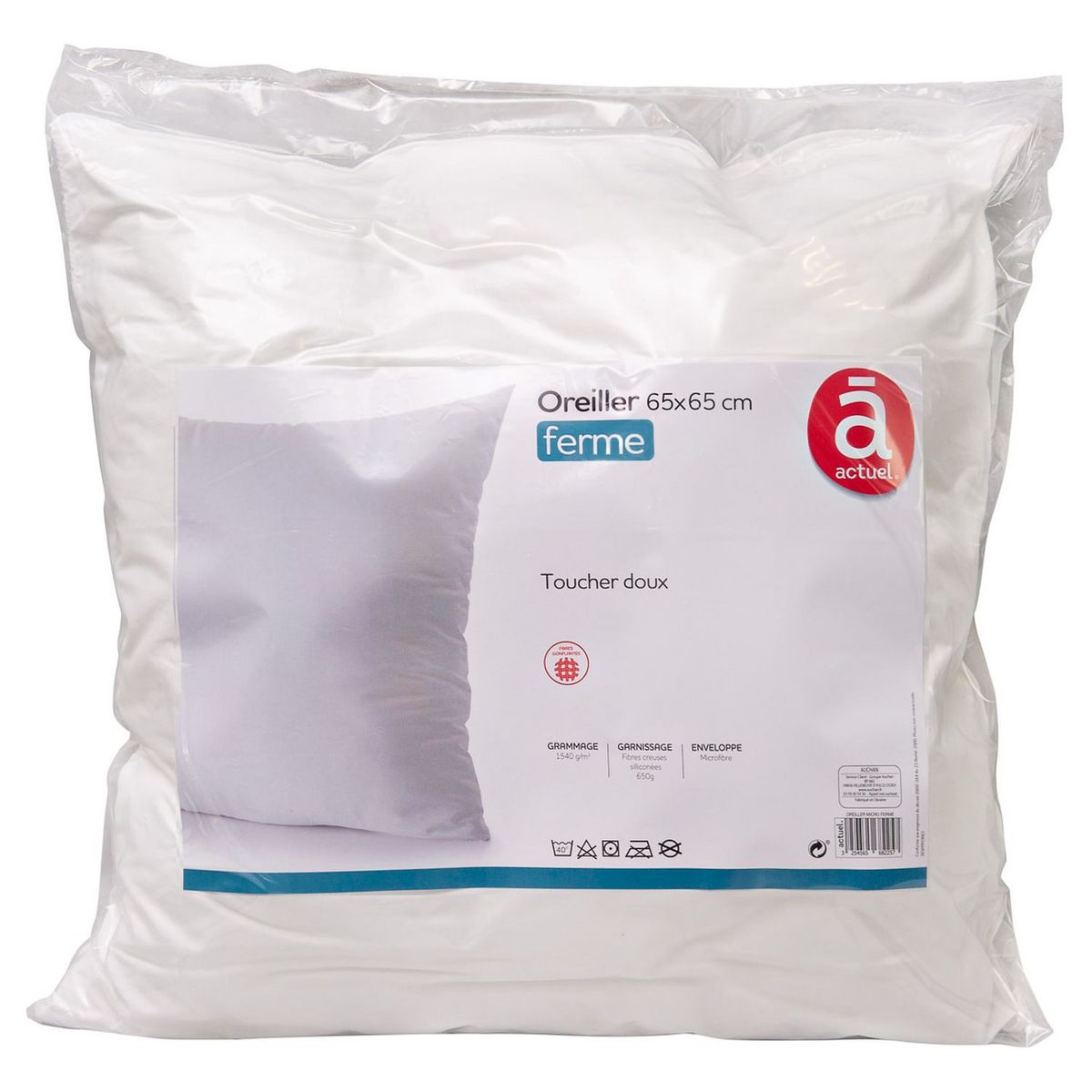 ACTUEL Oreiller soutien ferme uni en microfibre BASIC