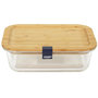 Voir la diapositive 1 : Paris Prix Lunch Box Verre & Bambou  Repas  1,4L Transparent