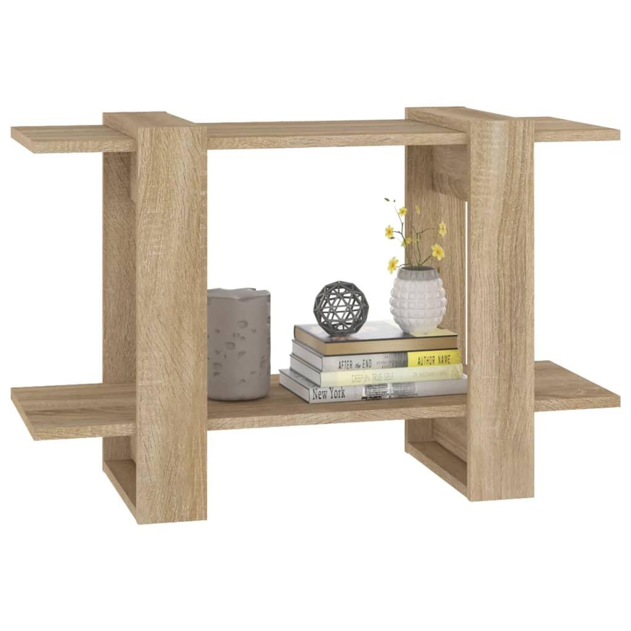 Voir la diapositive 4 : VIDAXL Bibliotheque/Separateur de piece Chene sonoma 80x30x51 cm
