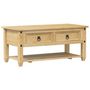 Voir la diapositive 2 : VIDAXL Table basse avec tiroirs  100x48x45 cm bois de pin massif