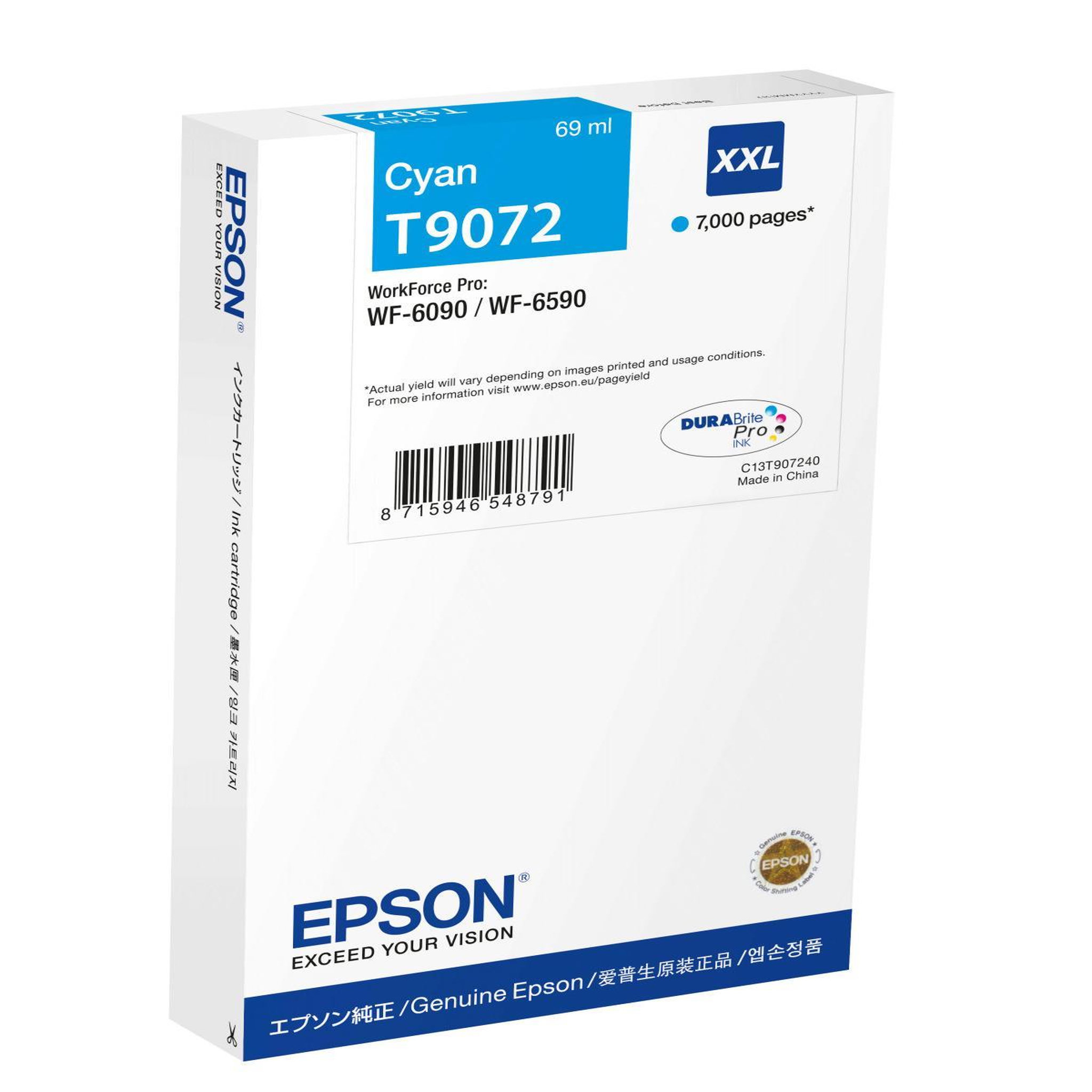 Voir la diapositive 2 : Epson Epson Ink Cyan (C13T90724N)