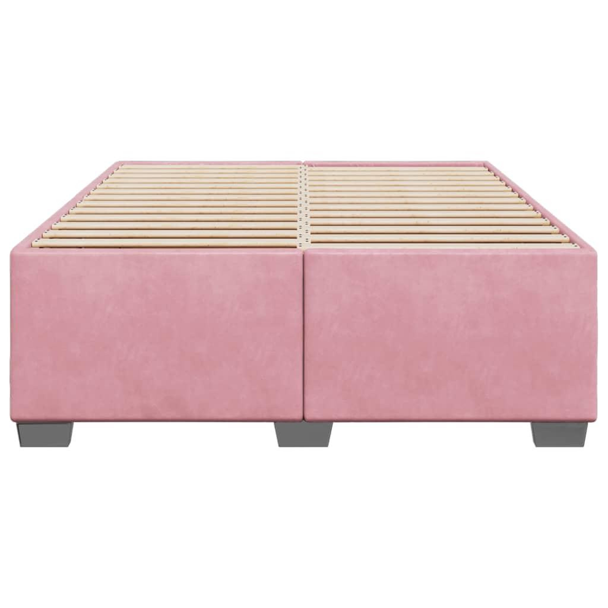 Voir la diapositive 4 : VIDAXL Cadre de lit sans matelas rose 140x190 cm velours
