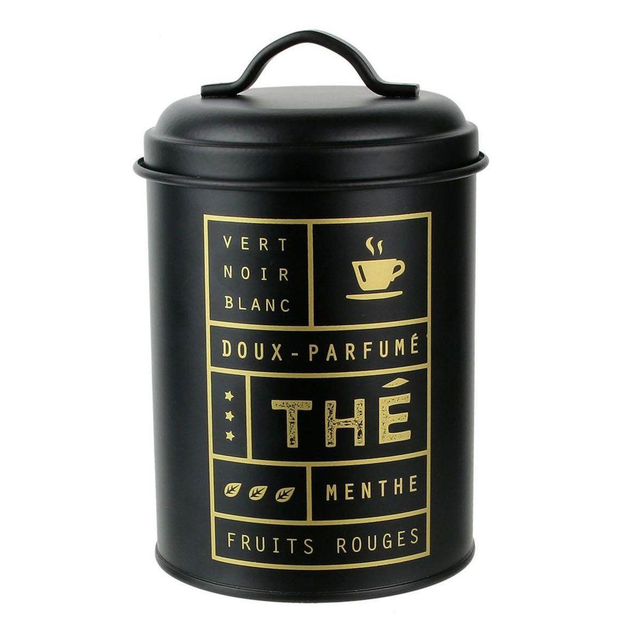 Voir la diapositive 1 : COOK CONCEPT Boîte de Conservation Design  Thé  18cm Noir & Or