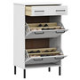 Voir la diapositive 3 : VIDAXL Etagere a chaussures et pieds en metal Blanc Bois de pin OSLO