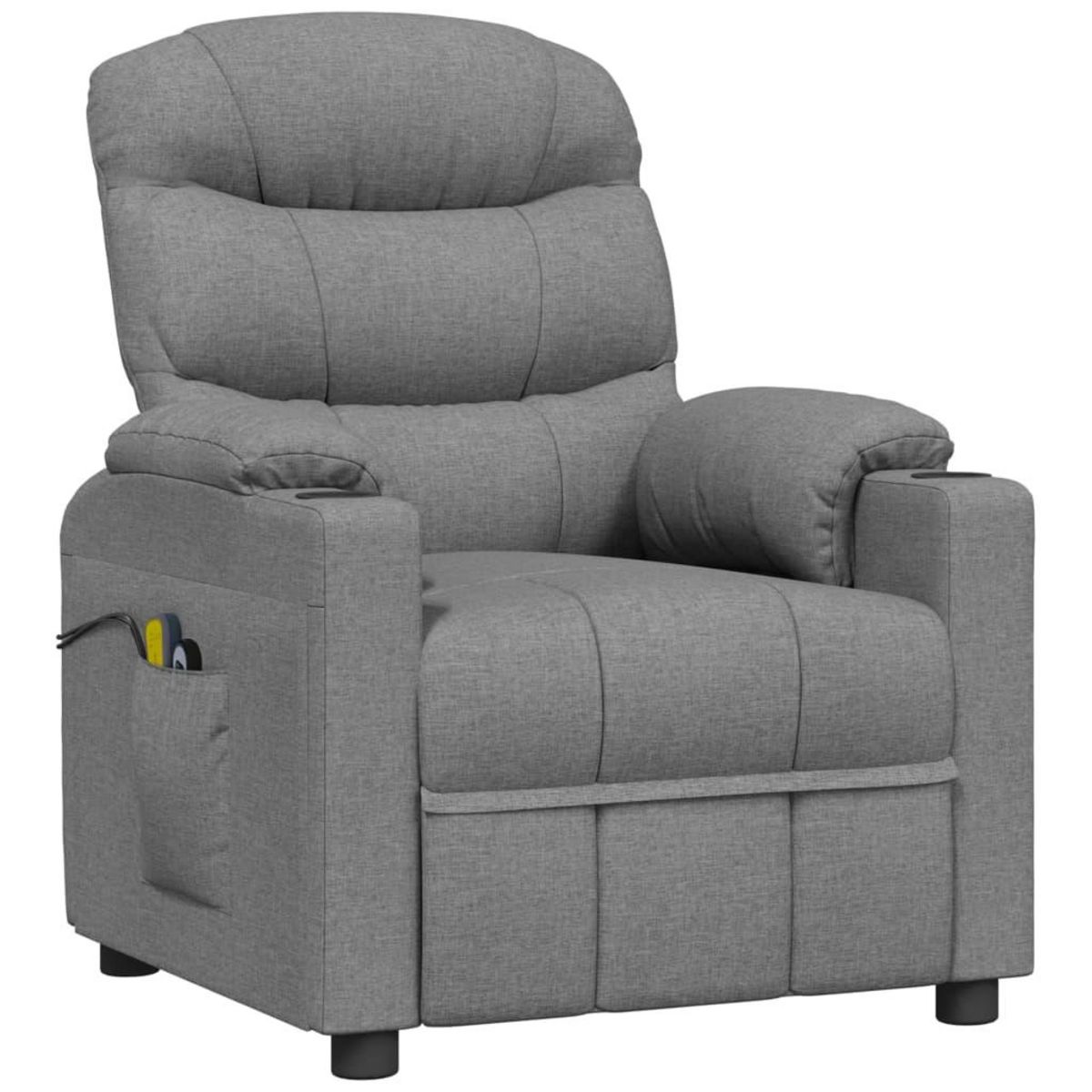 VIDAXL Fauteuil electrique de massage Gris clair Tissu