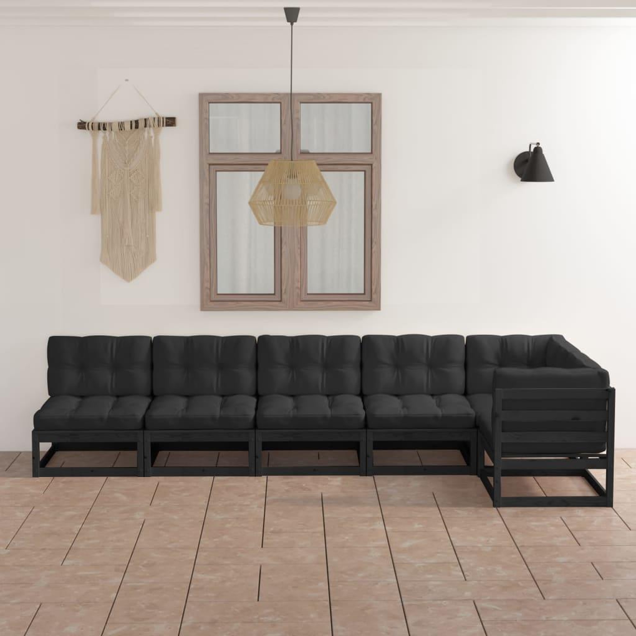 Voir la diapositive 1 : VIDAXL Salon de jardin 6 pcs avec coussins Bois de pin massif