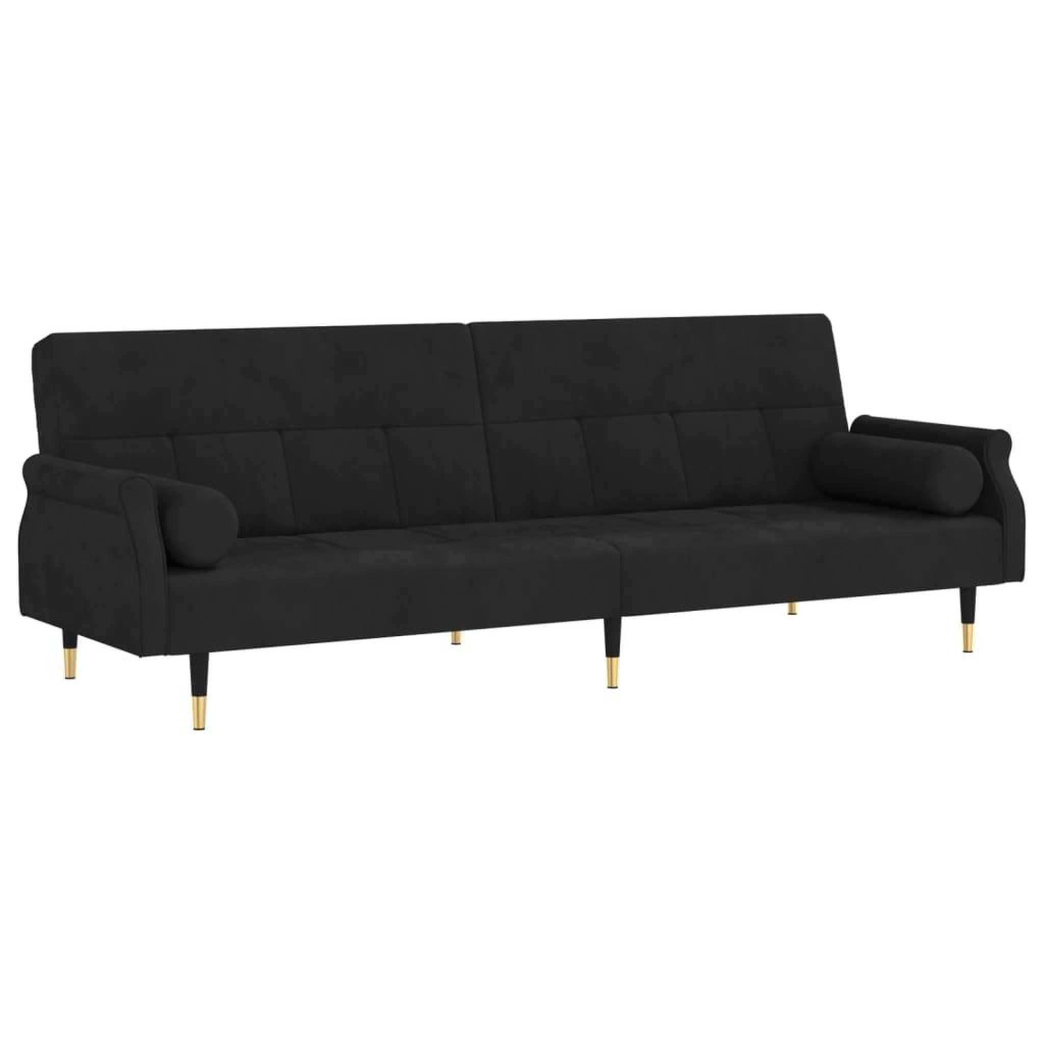Voir la diapositive 2 : VIDAXL Canape-lit avec coussins noir velours