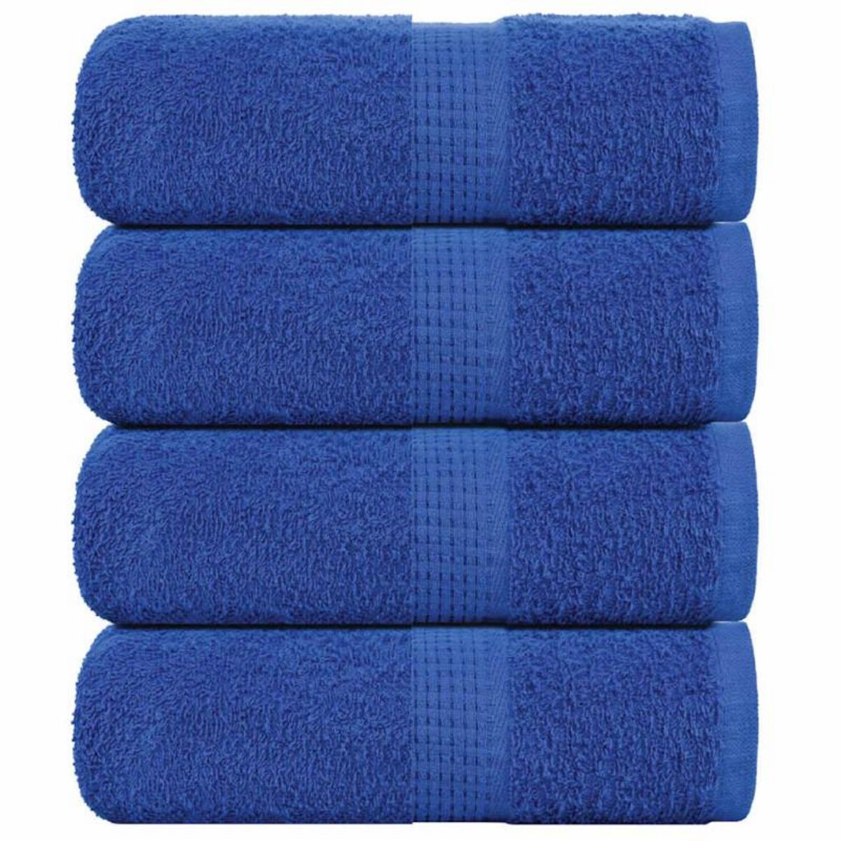 VIDAXL Serviettes de visage 4 pcs bleu 30x30 cm 360 g m² 100% coton