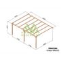 Voir la diapositive 2 : JARDIDECO Pergola adossée en bois massif Orléans 600 x 420 cm - Maderland