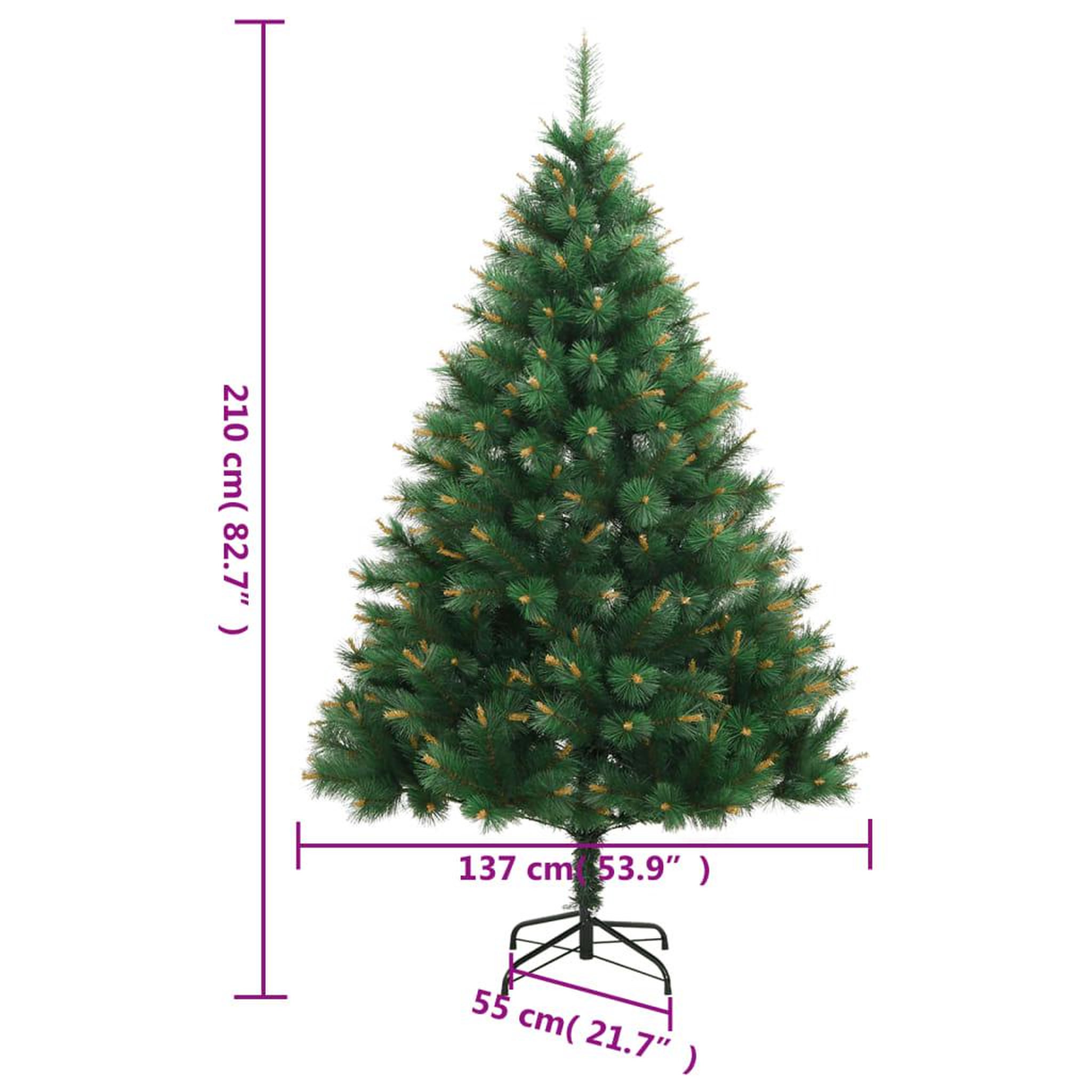 Voir la diapositive 6 : VIDAXL Sapin de Noël artificiel a charnieres avec support 210 cm