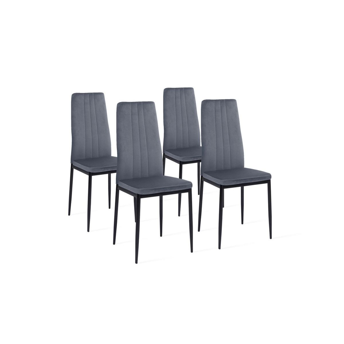 Lot de 4 chaises en velours JUNE