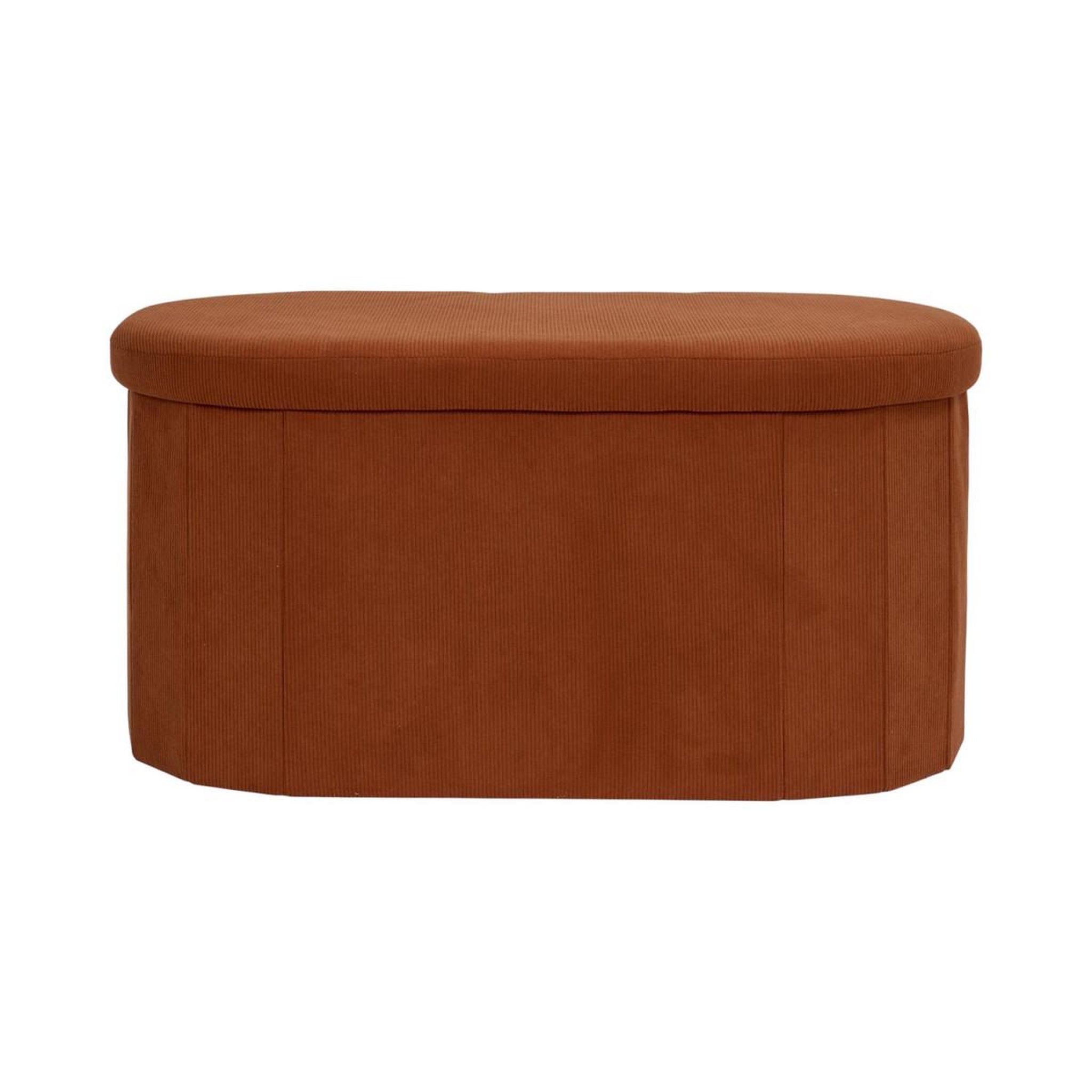 Voir la diapositive 2 : The Home Deco Factory Banc coffre pliable côtelé  jules  76cm terracotta