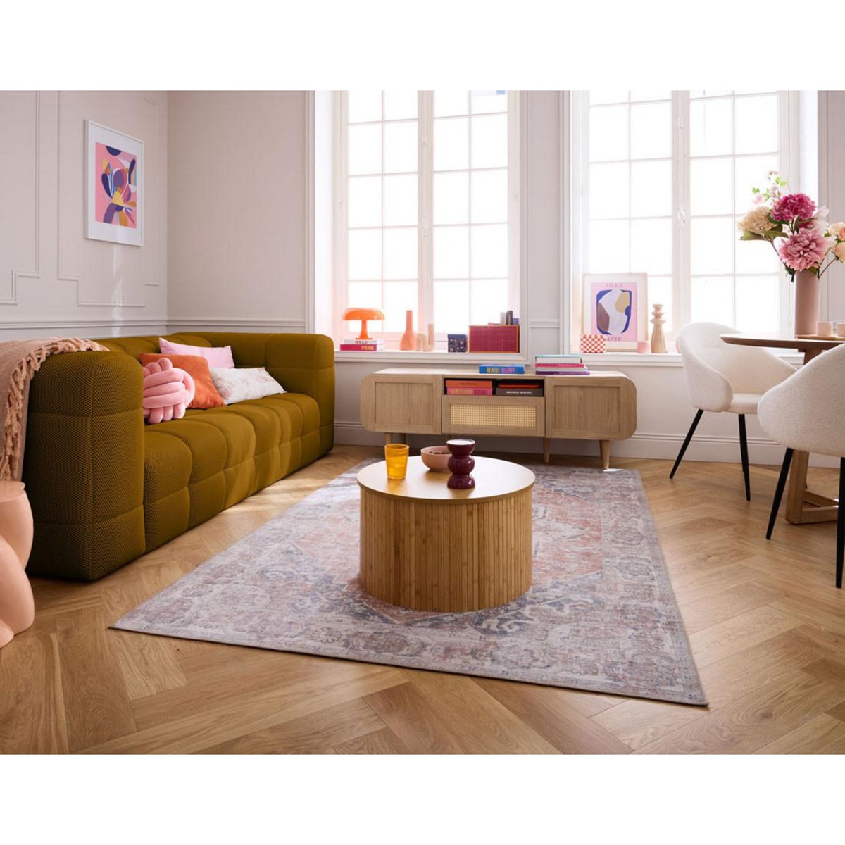 LISA DESIGN Suzano - canapé 3 places - en tissu mailles 3d