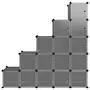 VIDAXL Cubes de rangement 15 pcs avec portes Noir PP