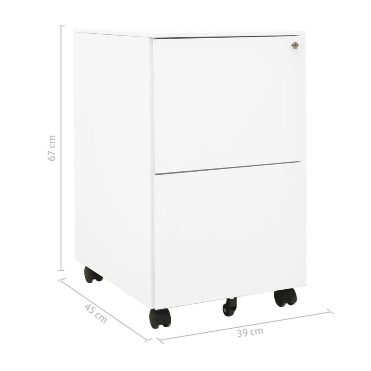 VIDAXL Classeur mobile Blanc 39x45x67 cm Acier