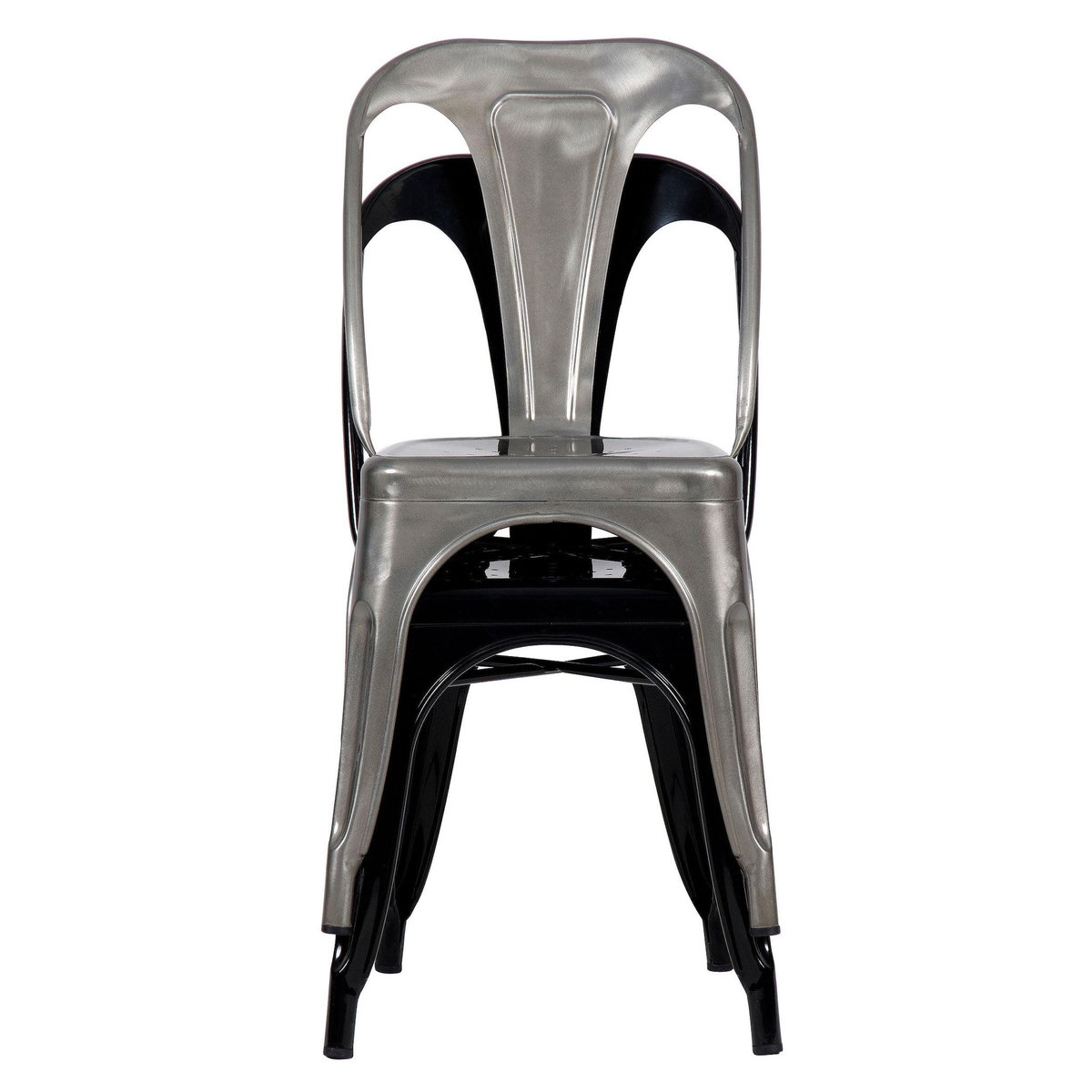 Rendez vous déco Lot de 2 chaises en métal chromé - Indus