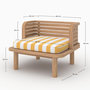 Voir la diapositive 4 : Rendez vous déco Fauteuil de jardin en teck massif et coussin rayé jaune-Kilda