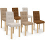 Voir la diapositive 1 : ID MARKET Lot de 6 chaises POLGA capitonnées mix color taupe, beige et marron