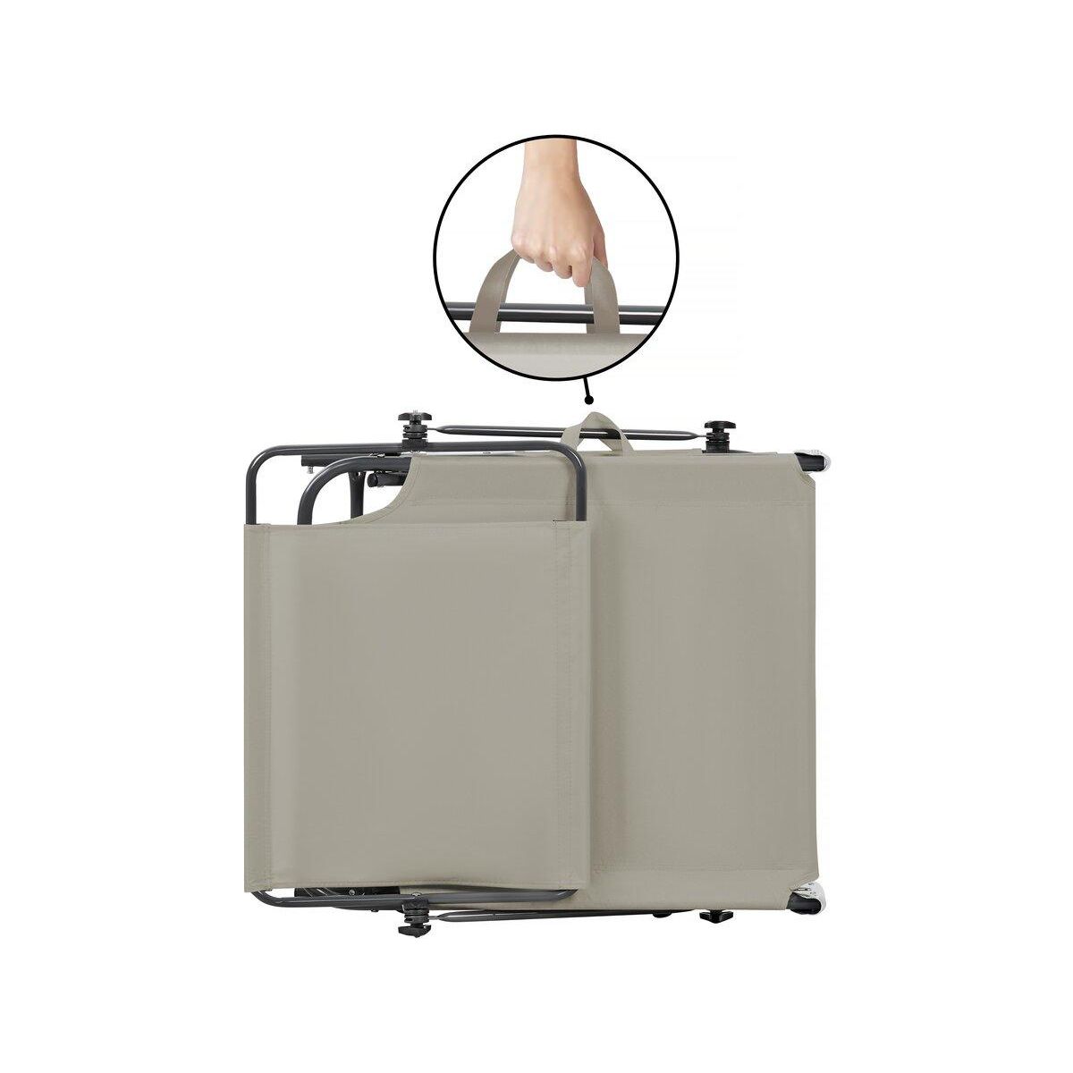 Habitat et Jardin Bain de soleil pliable  Lazy  - Avec pare soleil - Taupe