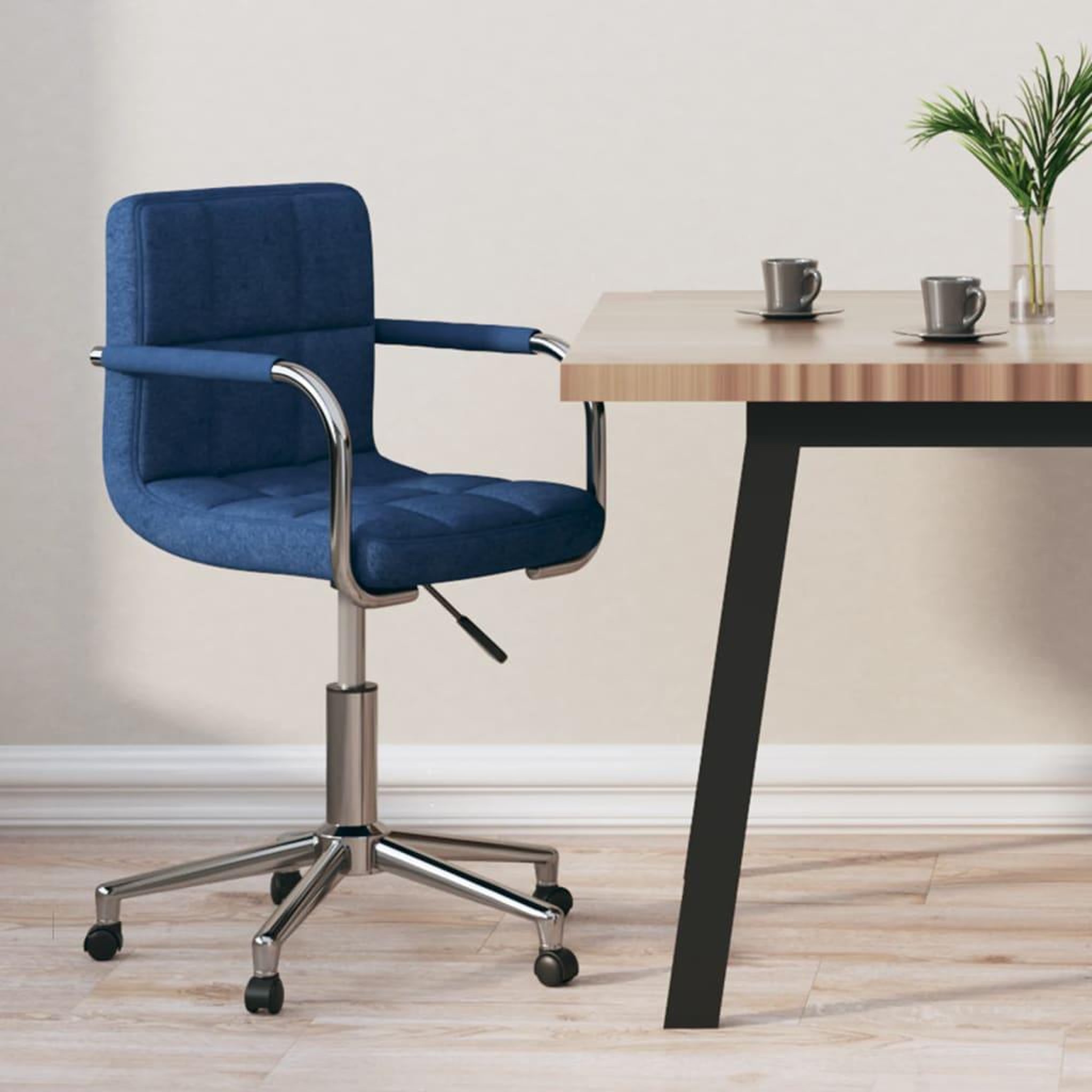 VIDAXL Chaise pivotante de bureau Bleu Tissu