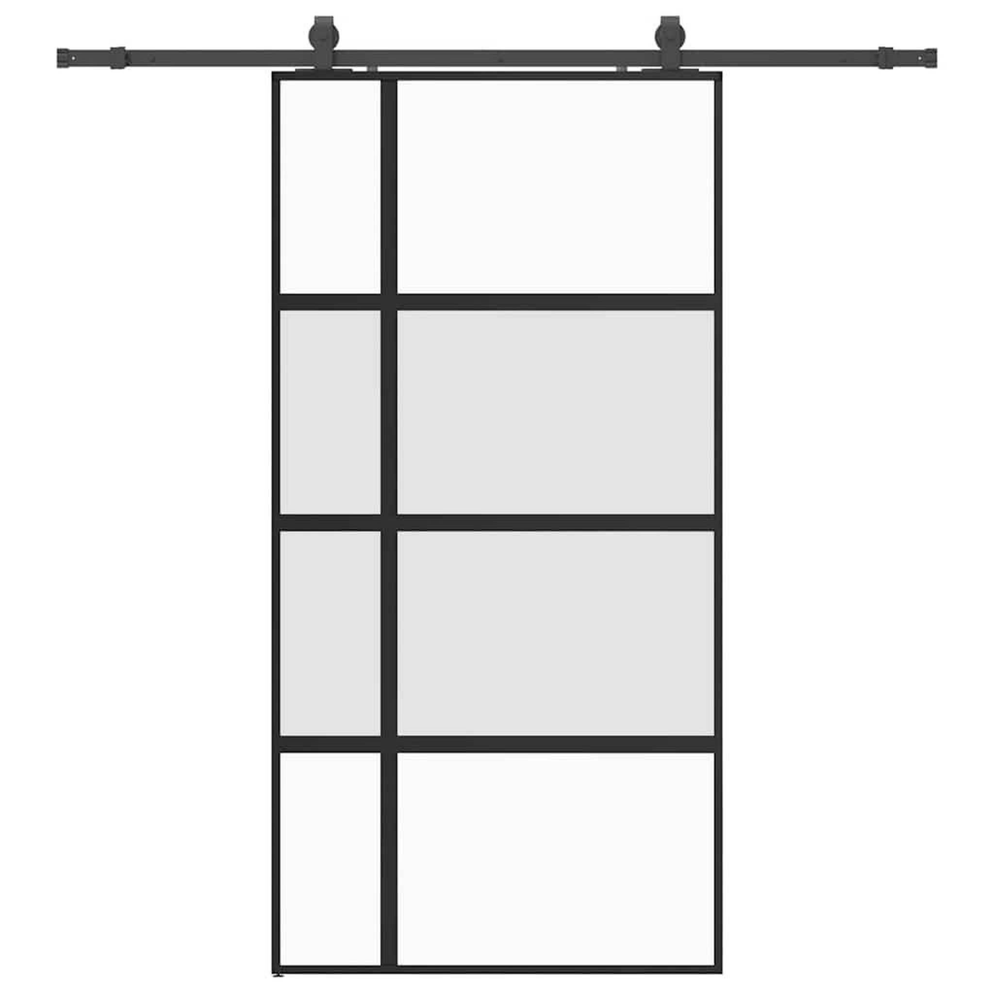 Voir la diapositive 2 : VIDAXL Porte coulissante avec kit de quincaillerie noir 102,5x205 cm