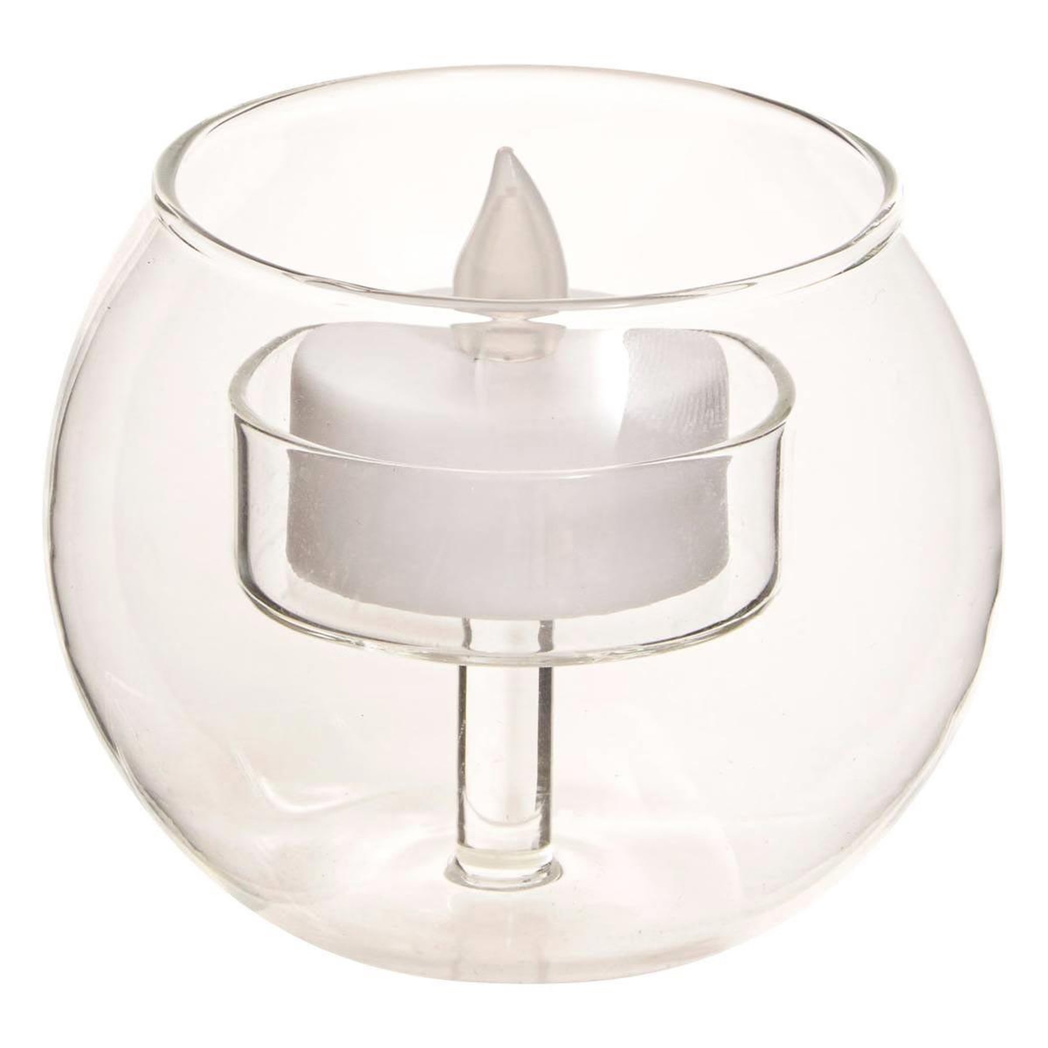 ATMOSPHERA Bougie led en verre  bola  8cm transparent