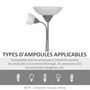 Voir la diapositive 6 : HOMCOM Lampadaire 2 têtes douilles E27 E14 base métal dim. Ø28 x 179,5H cm gris blanc