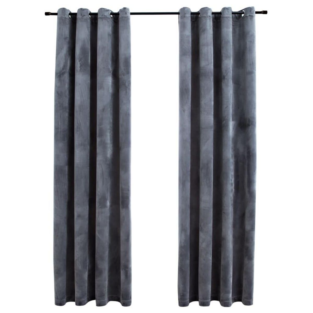 VIDAXL Rideaux occultants et anneaux 2pcs Velours Anthracite 140x175cm