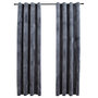 Voir la diapositive 2 : VIDAXL Rideaux occultants et anneaux 2pcs Velours Anthracite 140x175cm