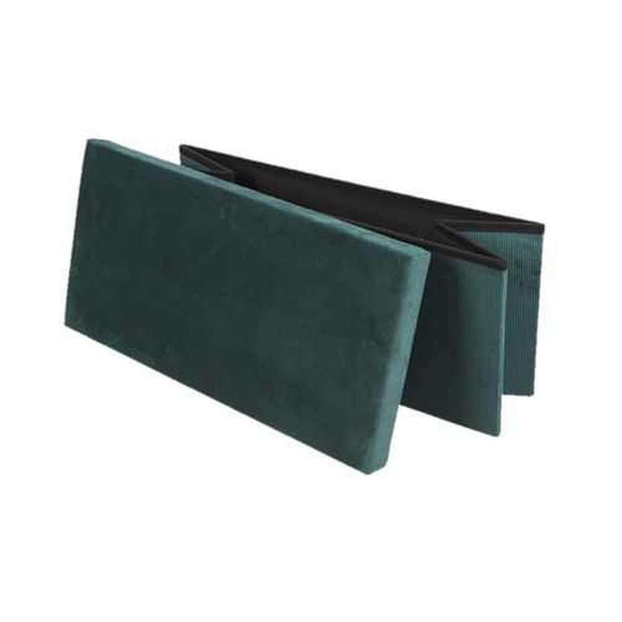 Voir la diapositive 3 : DIVERS Banc de rangement pliable kube en velours côtelé - céladon