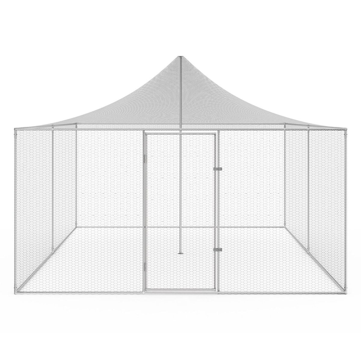 ID MARKET Volière 12m² parc grillagé 3x4 M enclos poulailler pour animaux de basse cour