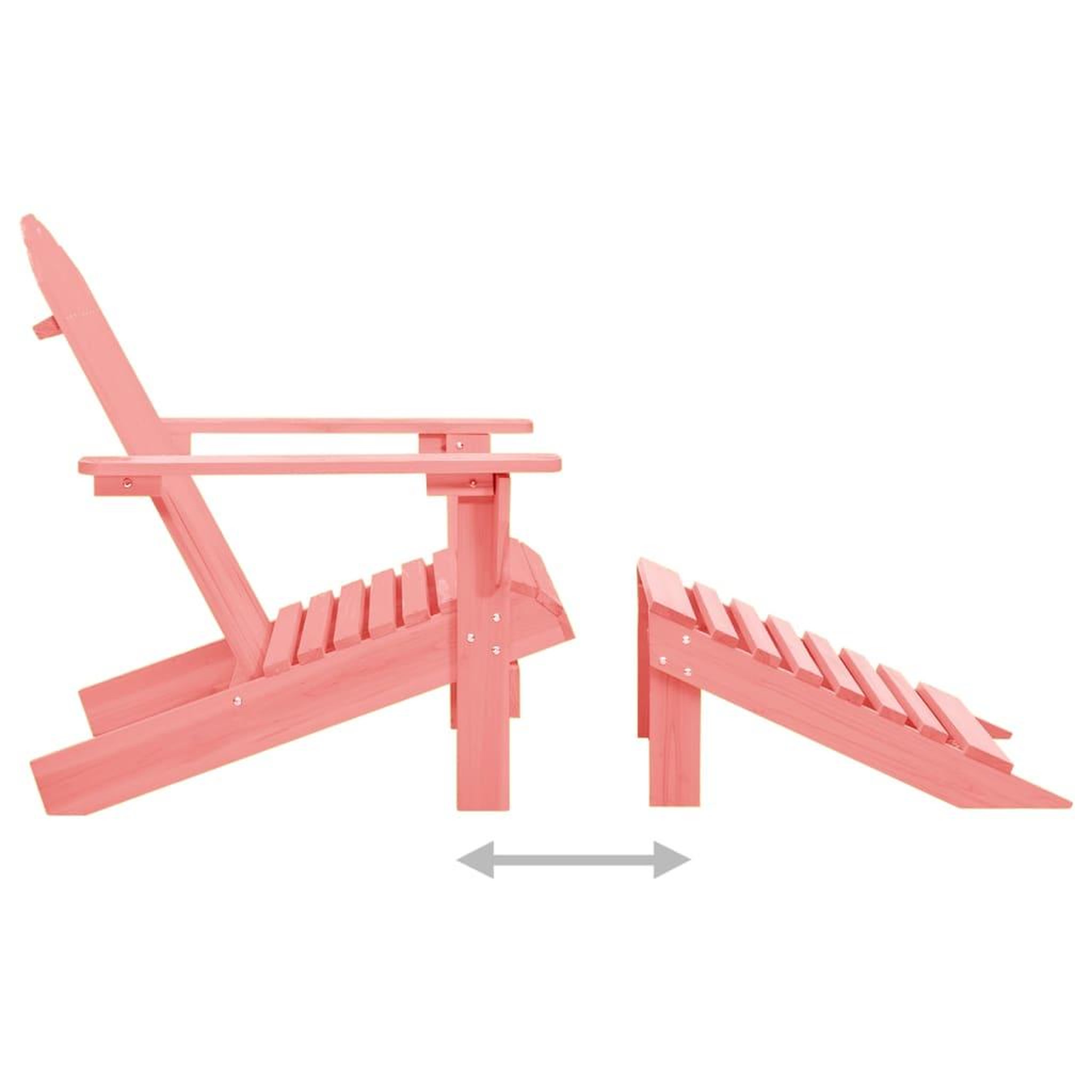 Voir la diapositive 5 : VIDAXL Chaise de jardin Adirondack avec pouf bois de sapin solide rose
