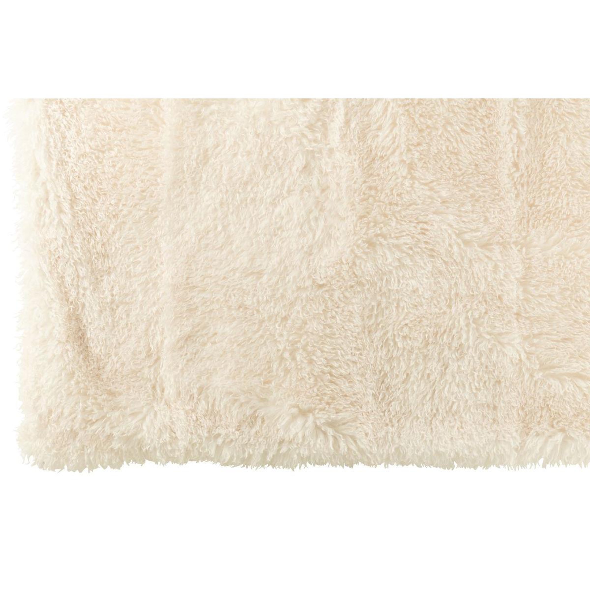 Voir la diapositive 4 : J-LINE Plaid imitation fourrure  moutie  130x180cm blanc