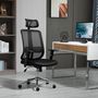 Voir la diapositive 2 : VINSETTO Fauteuil de bureau manager grand confort chaise de bureau réglable tissu maille polyester noir