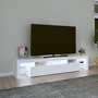 Voir la diapositive 3 : VIDAXL Meuble TV avec lumieres LED Blanc 200x36,5x40 cm