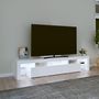 Voir la diapositive 3 : VIDAXL Meuble TV avec lumieres LED Blanc 200x36,5x40 cm