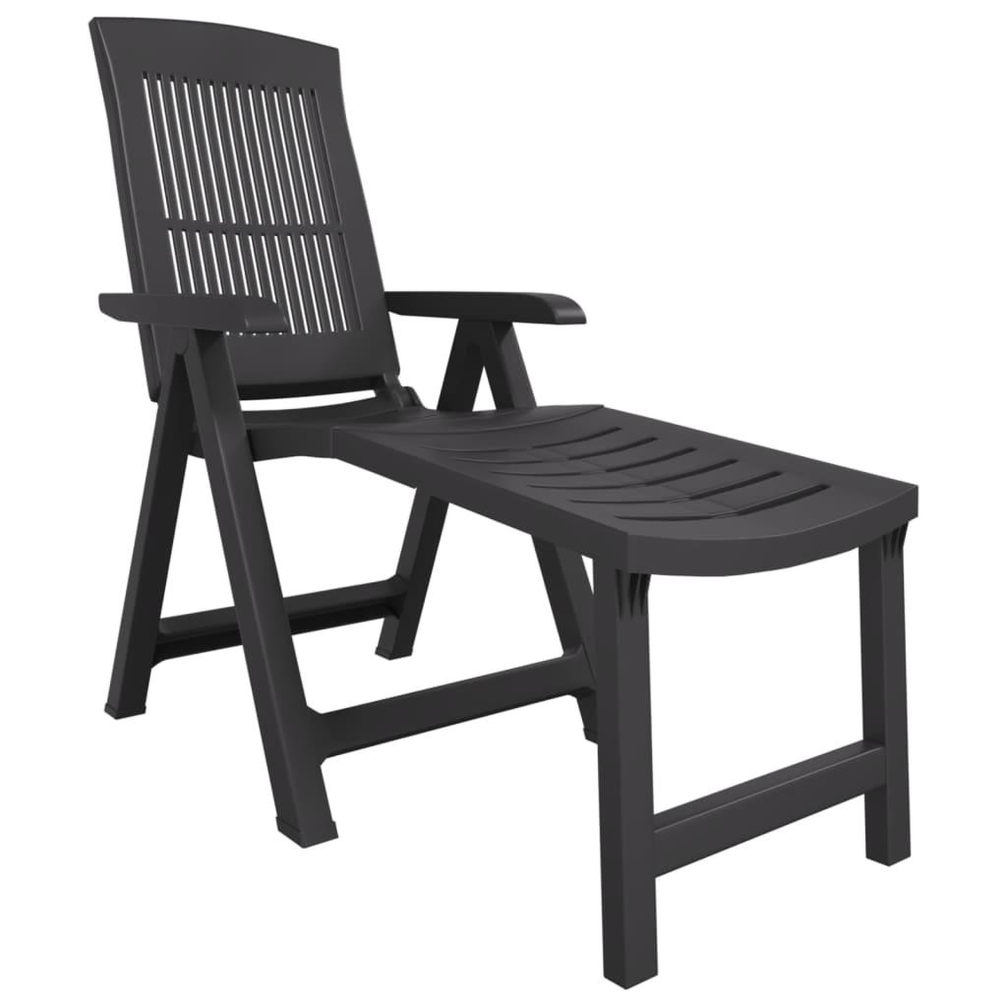 Voir la diapositive 2 : VIDAXL Chaise longue anthracite plastique