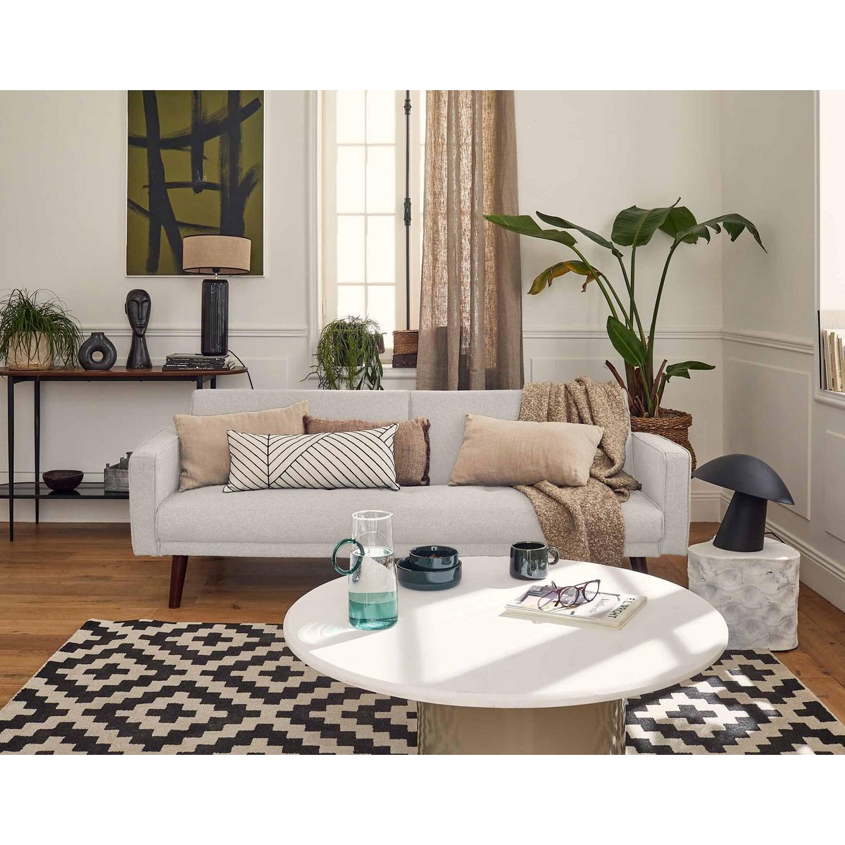 BEST MOBILIER Babylone - canapé convertible clic-clac - 2 places - en tissu