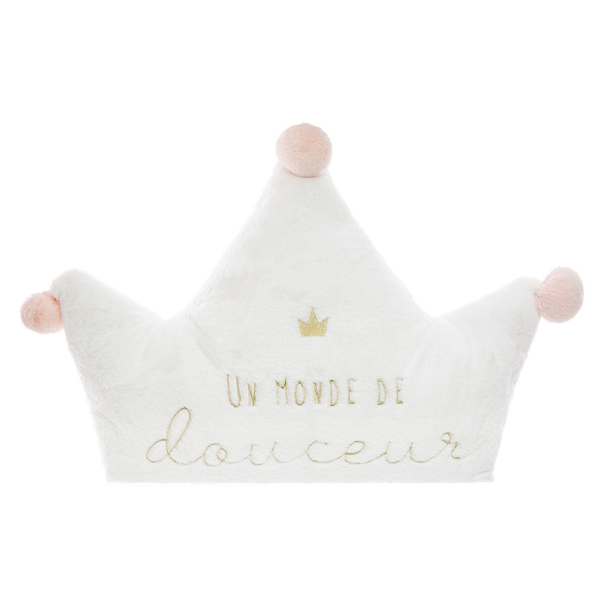 ATMOSPHERA Maxi coussin couronne - blanc et rose