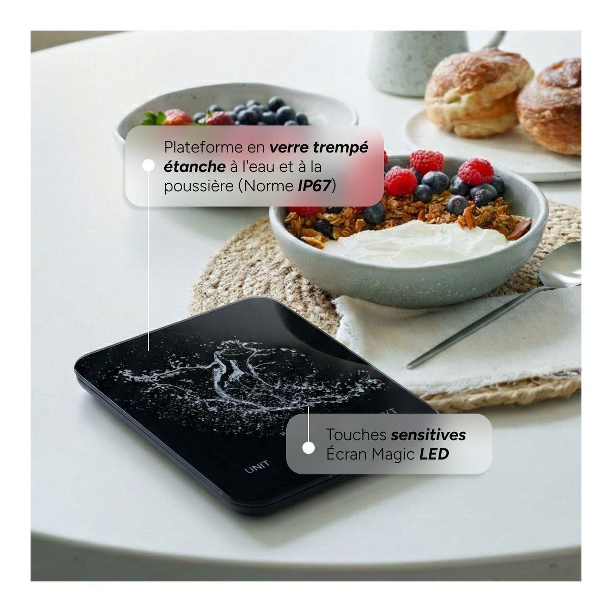 Voir la diapositive 3 : Terraillon Balance de cuisine aqua resist 15307