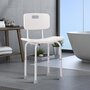 Voir la diapositive 2 : HOMCOM Chaise de douche siège de douche ergonomique hauteur réglable pieds antidérapants charge max. 136 Kg alu HDPE blanc