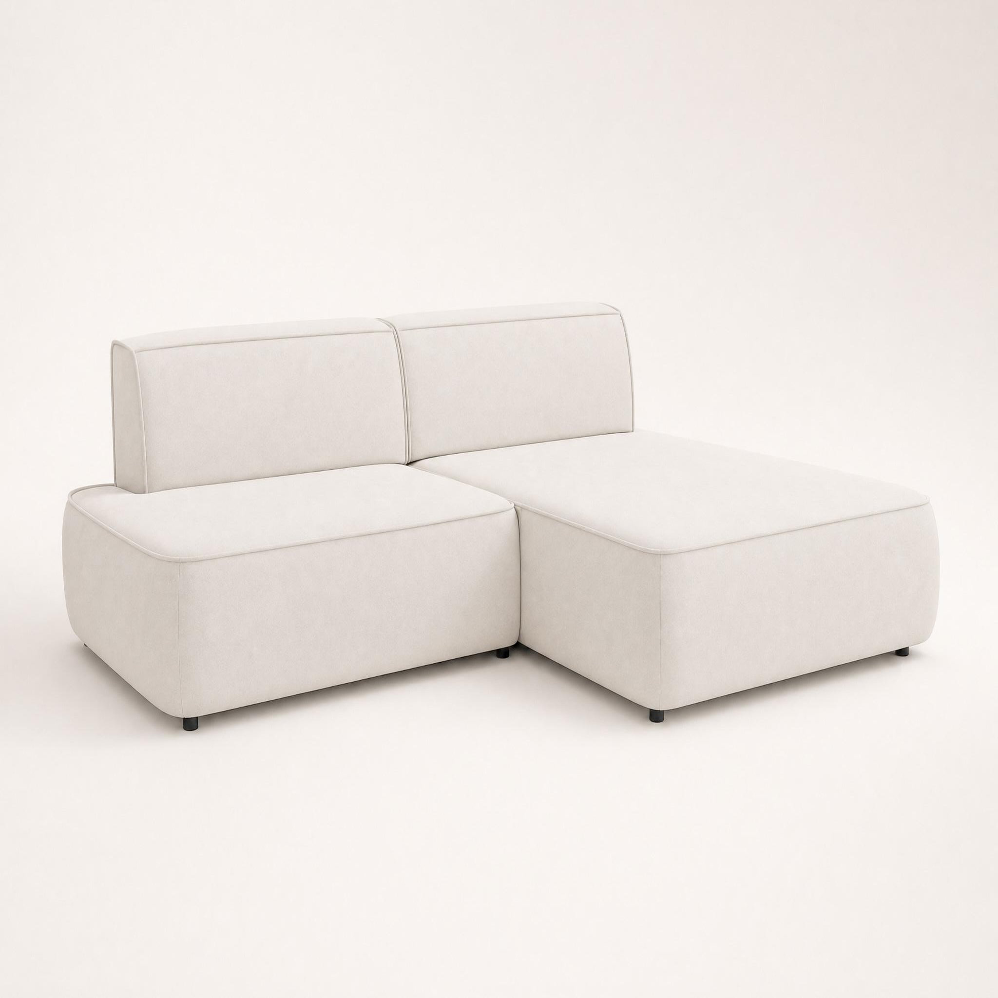 Voir la diapositive 3 : BEST MOBILIER Lisette - canapé d'angle droit 4 places convertible avec coffre en velours