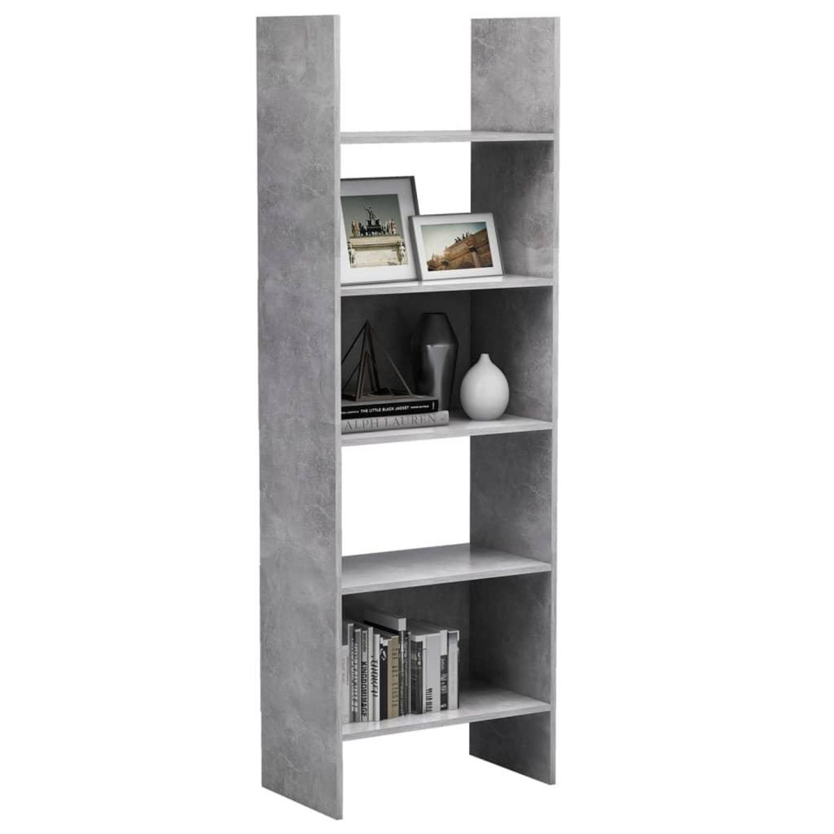 VIDAXL Bibliotheque Gris beton 60x35x180 cm Bois d'ingenierie