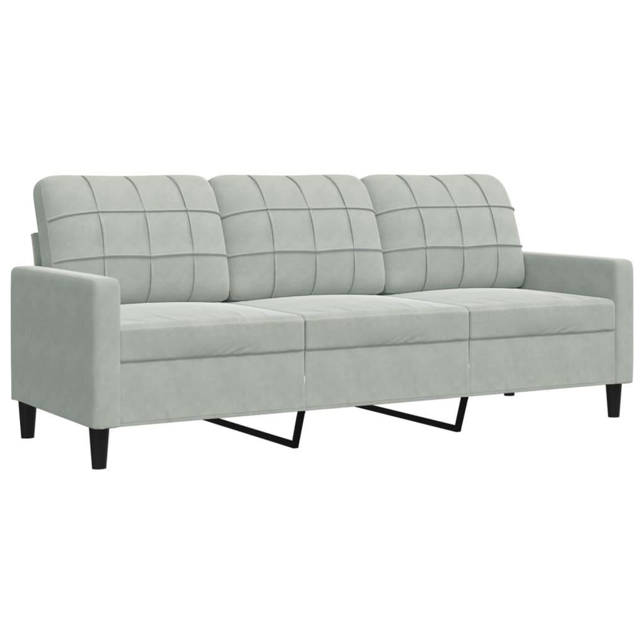 Voir la diapositive 5 : VIDAXL Ensemble de canapes 2 pcs avec coussins Gris clair Velours